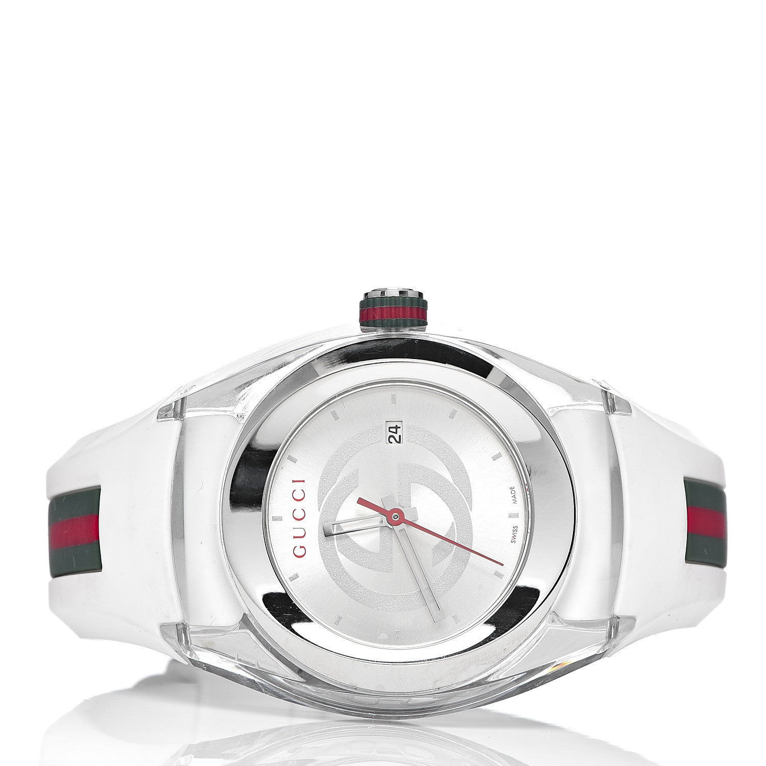 Gucci Stainless Steel Rubber 36mm Sync Web Quartz Watch 3 of 8