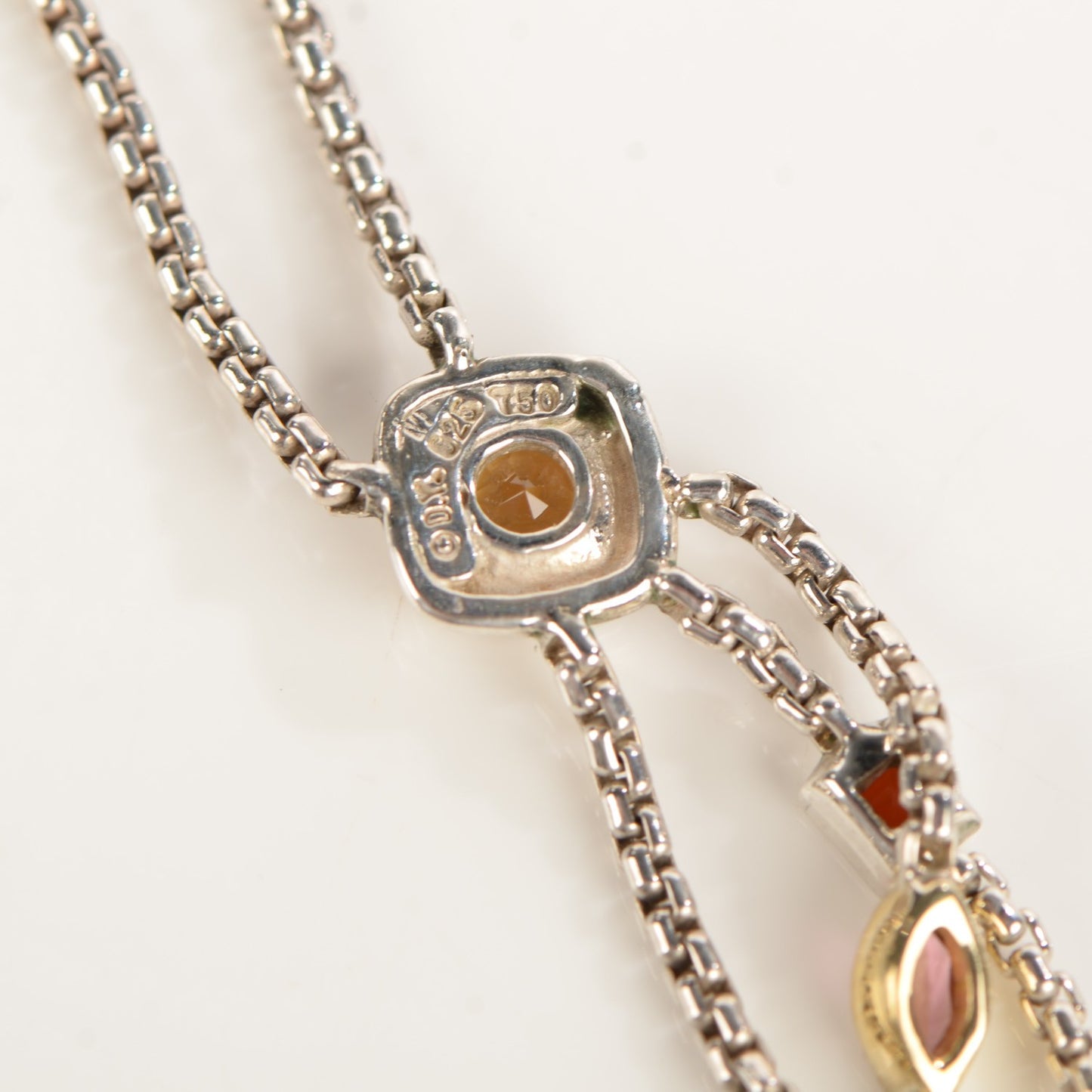 Sterling Silver 18K Yellow Gold Citrine Garnet Tourmaline Peridot Confetti Necklace