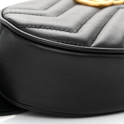 Gucci Calfskin Matelasse GG Marmont Belt Bag 95 38 Black 9 of 10
