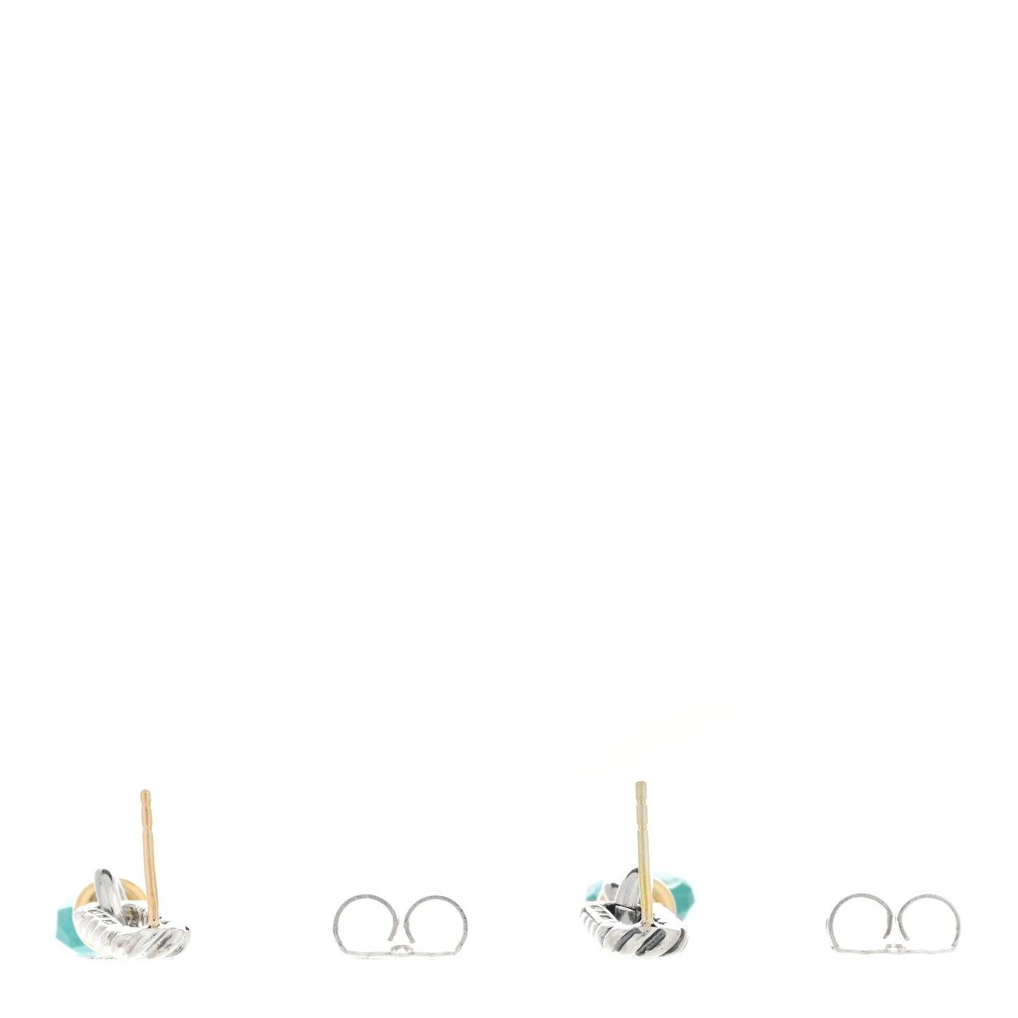 Sterling Silver 18K Yellow Gold Turquoise Figaro Drop Earrings