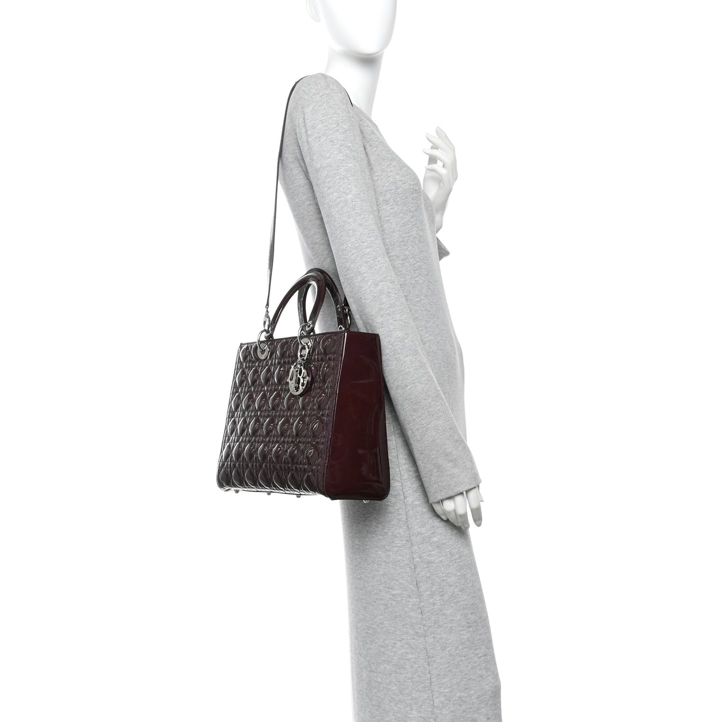 Patent Cannage Large Lady Dior Violet Purple