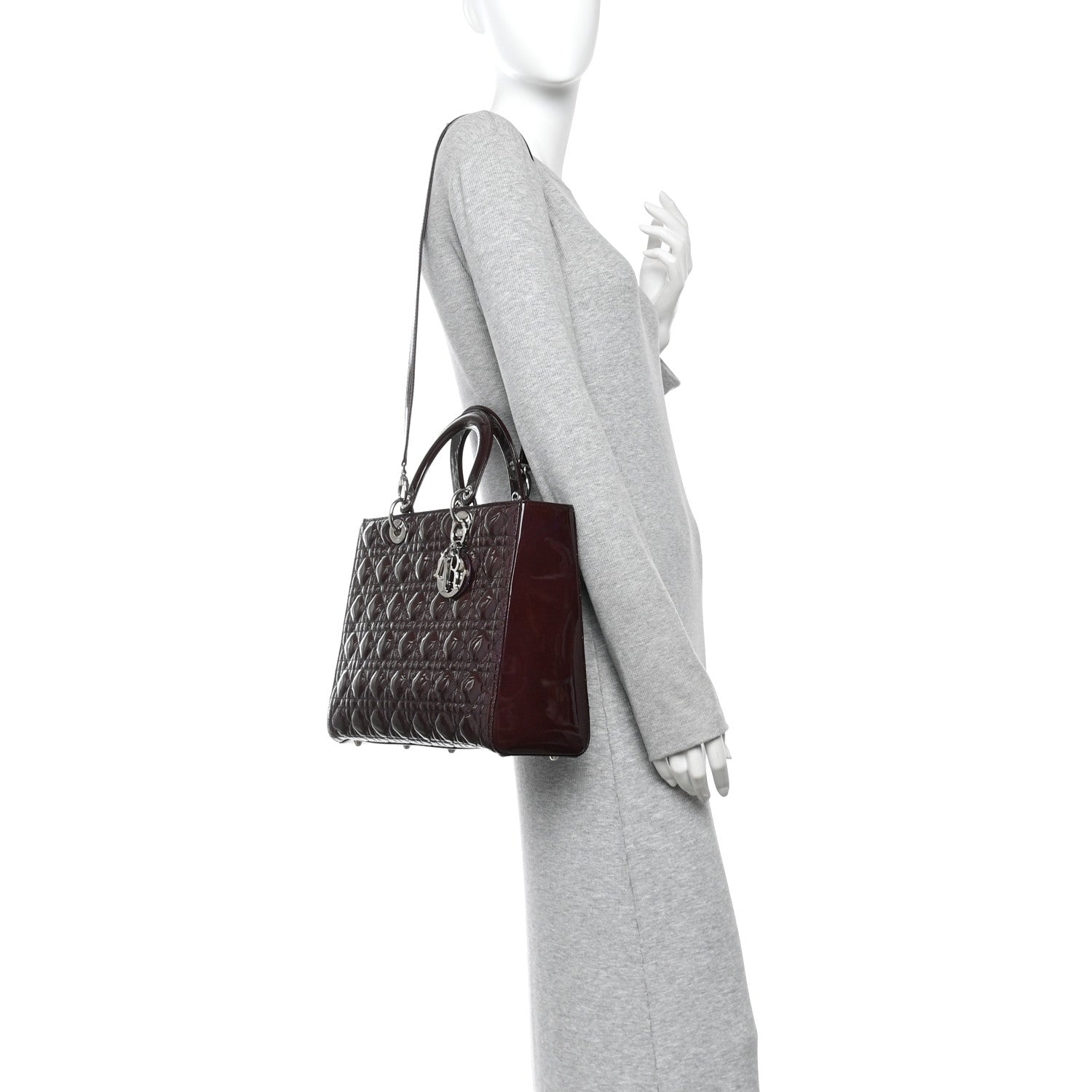 Christian Dior Patent Cannage Large Lady Dior Violet Purple 2 of 10