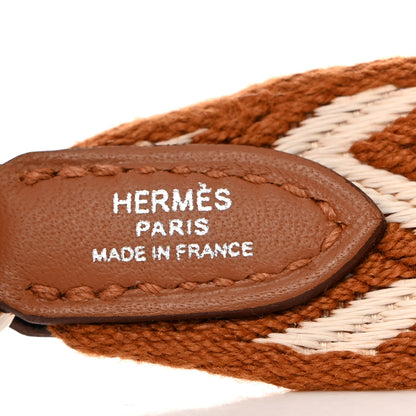 Hermes Toile Swift 25mm Sangle ZigZag Shoulder Strap Gold White 6 of 6