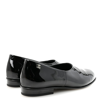 Chanel Patent Calfskin Moccasin Loafers 36 Black 5 of 9