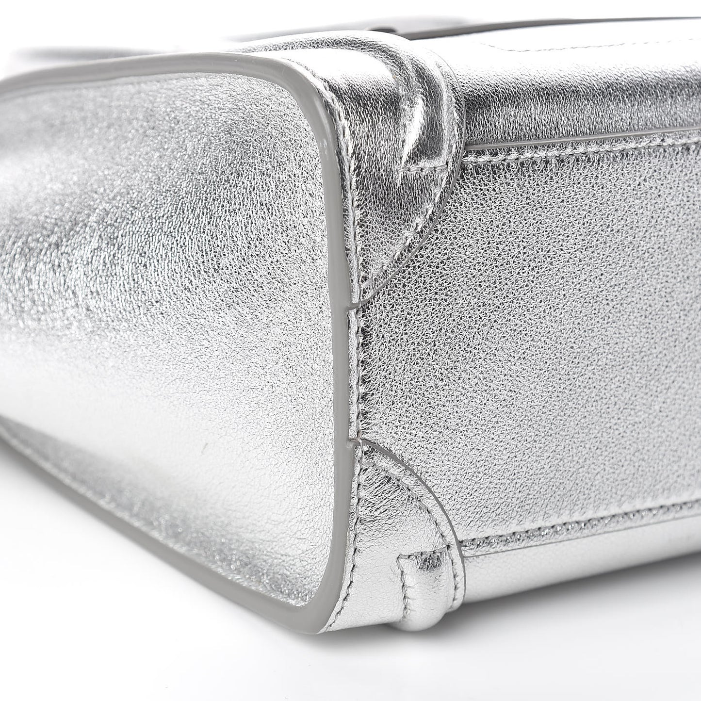 Laminated Lambskin Nano Luggage Silver