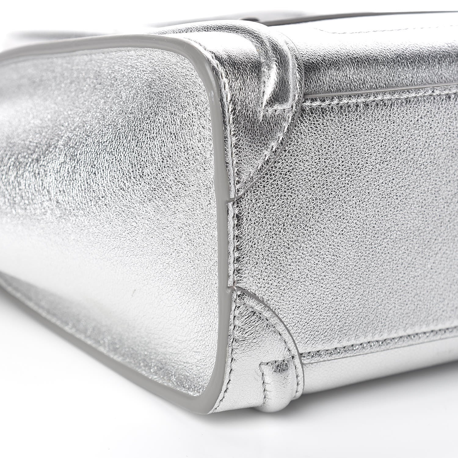 Celine Laminated Lambskin Nano Luggage Silver 10 of 11