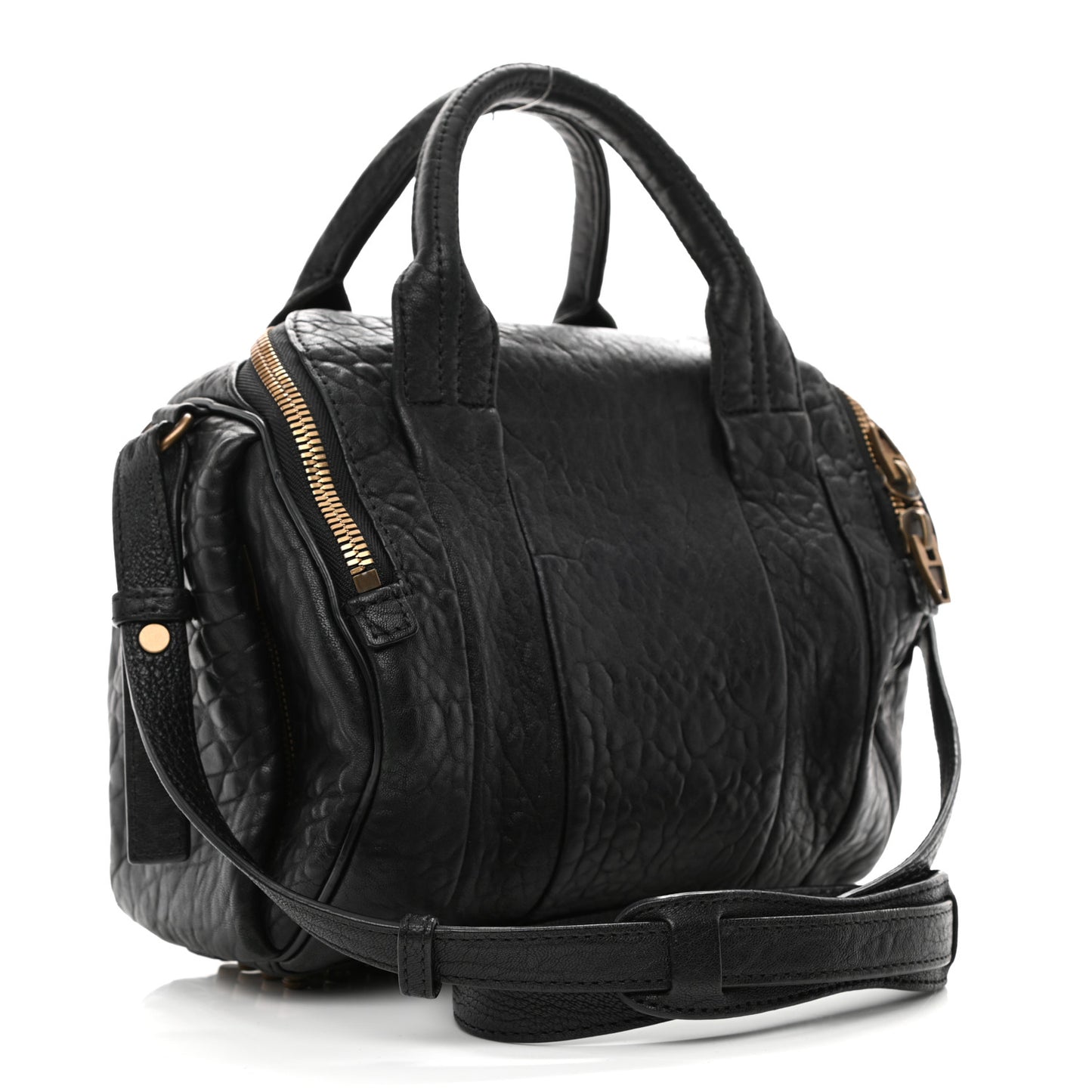 Pebbled Lambskin Rockie Black Rose Gold Hardware