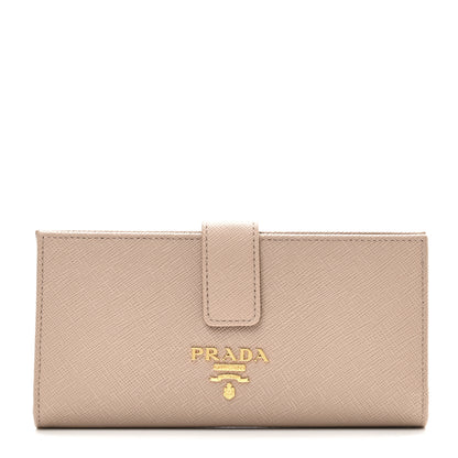 Prada Saffiano Metal Large Wallet Powder Pink 1 of 8