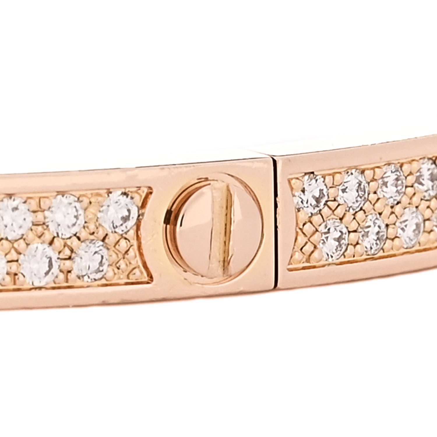 Cartier 18K Pink Gold Diamond Small LOVE Paved Bracelet 16 5 of 6