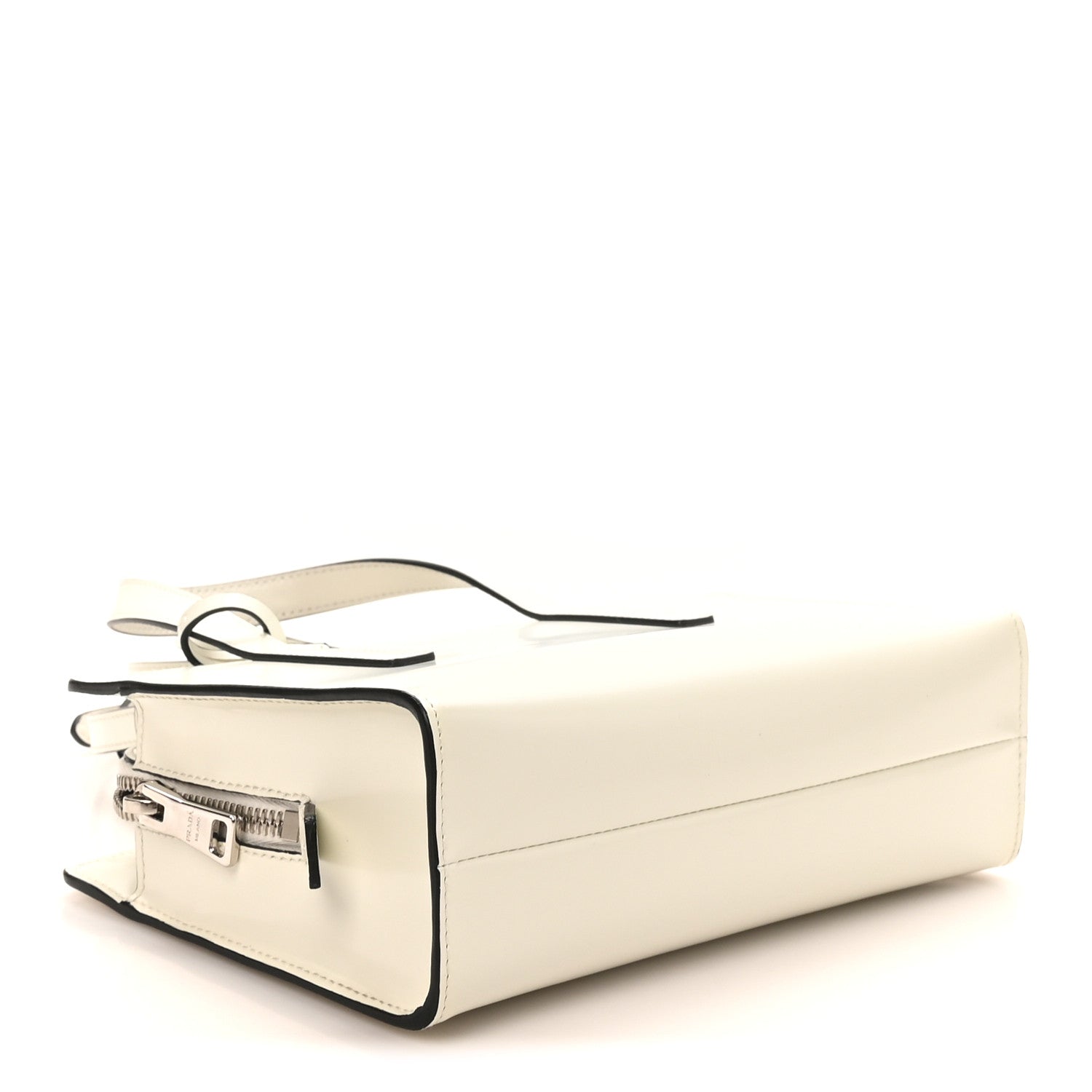 Prada Spazzolato Mini Re-Edition 1995 Double Handle Handbag White 4 of 8