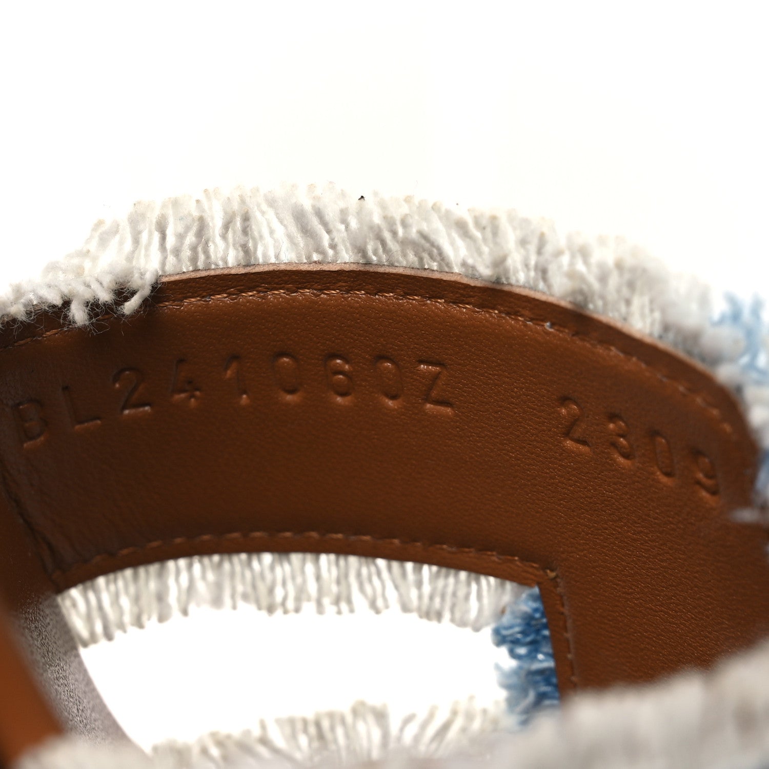 Hermes Denim Oran Fringe Sandals 39 Bleu Clair 10 of 11