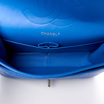 Chanel Caviar Quilted Jumbo Double Flap Bright Blue 5 of 11