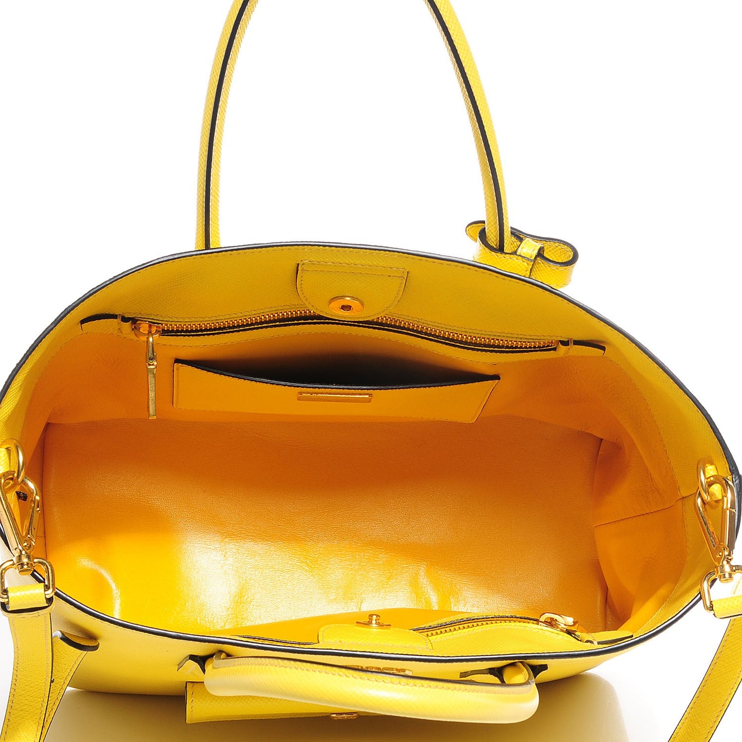 Saffiano Cuir Front Pocket Tote Girasole