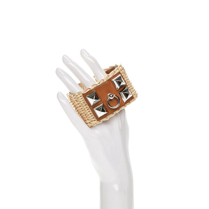 Hermes Barenia Osier Collier De Chien CDC Picnic Bracelet M Fawn 2 of 6