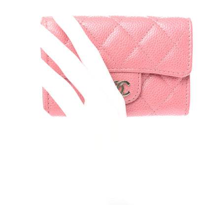 Chanel Caviar Quilted Flap Card Holder Pink 2 of 8
