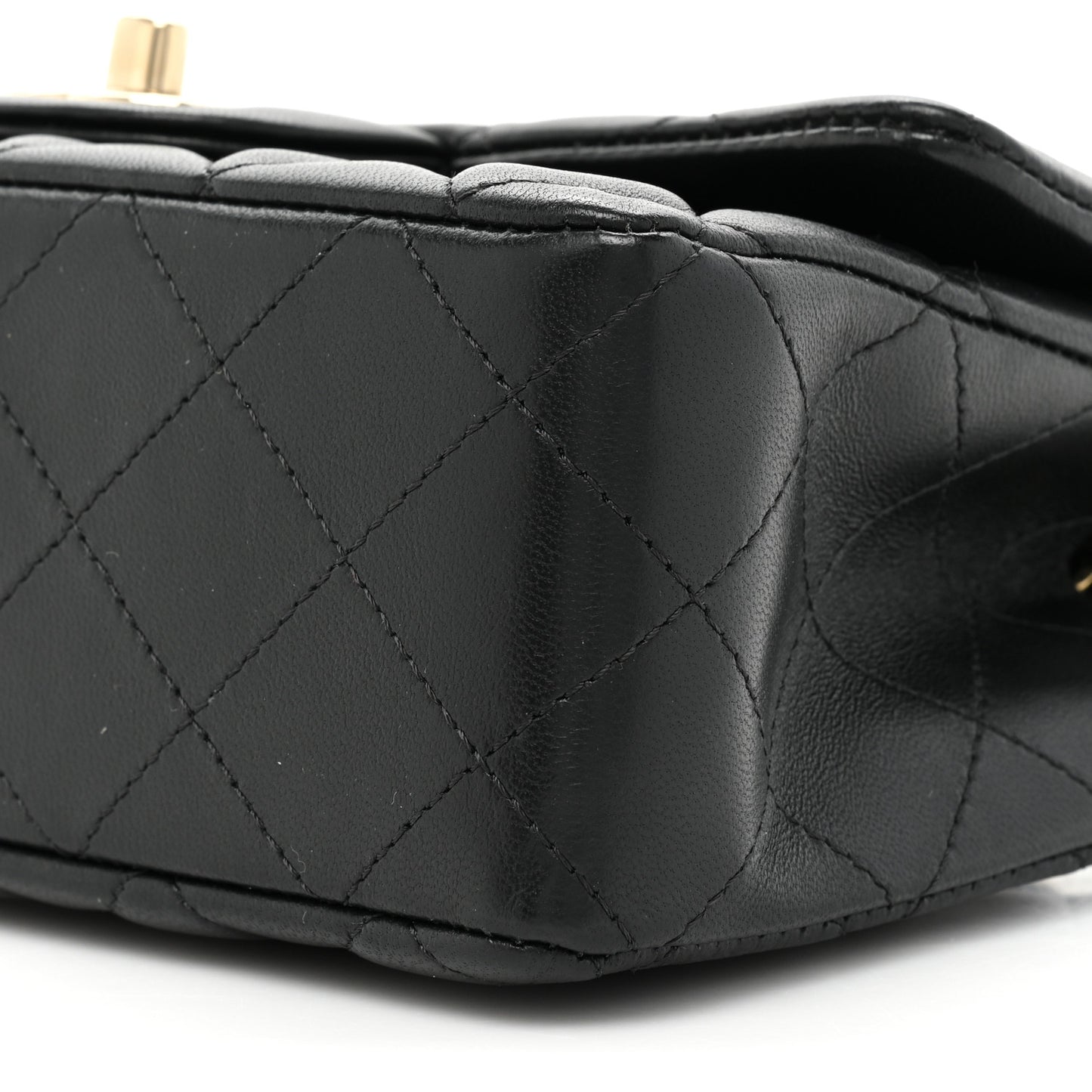Lambskin Quilted Mini Rectangular Flap Black