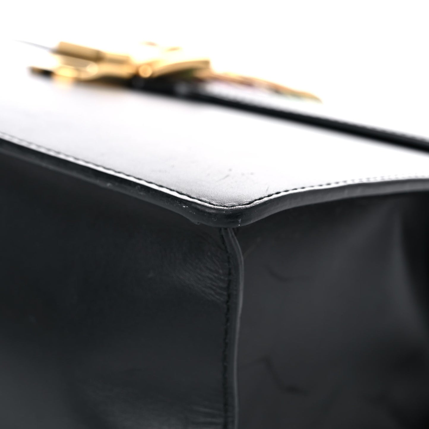 Calfskin Medium Sylvie Top Handle Bag Black