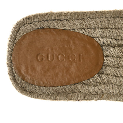 Gucci Cosmos Softy Calfskin Espadrille Mens Interlocking G Cut Out Slide Sandals 10 Black 9 of 10