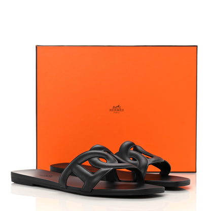 Hermes Rubber Aloha Sandals 41 Black 11 of 11