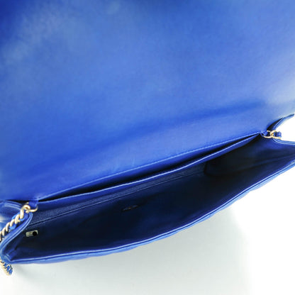 Chanel Lambskin Quilted Clutch With Chain Flap Blue 5 of 8