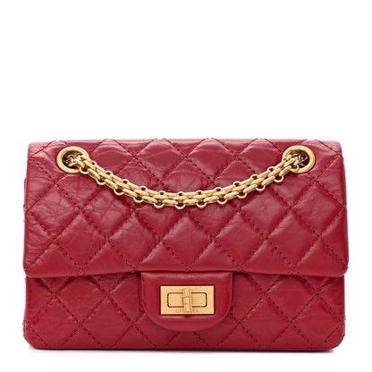 Chanel Aged Calfskin Quilted 2.55 Reissue Mini Flap Red 1 of 13