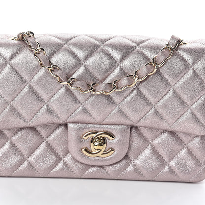 Chanel Metallic Goatskin Quilted Mini Rectangular Flap Pink 8 of 10