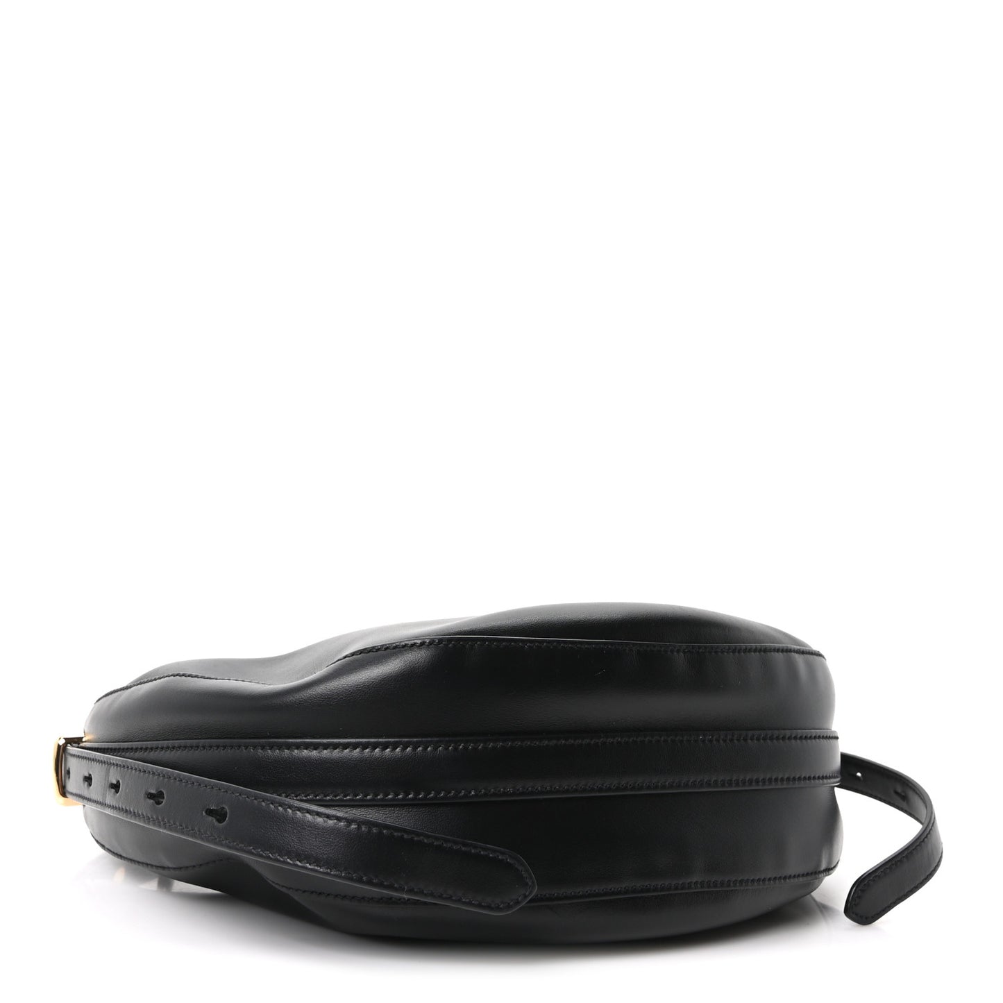 Soft Calfskin Arque Shoulder Bag Black