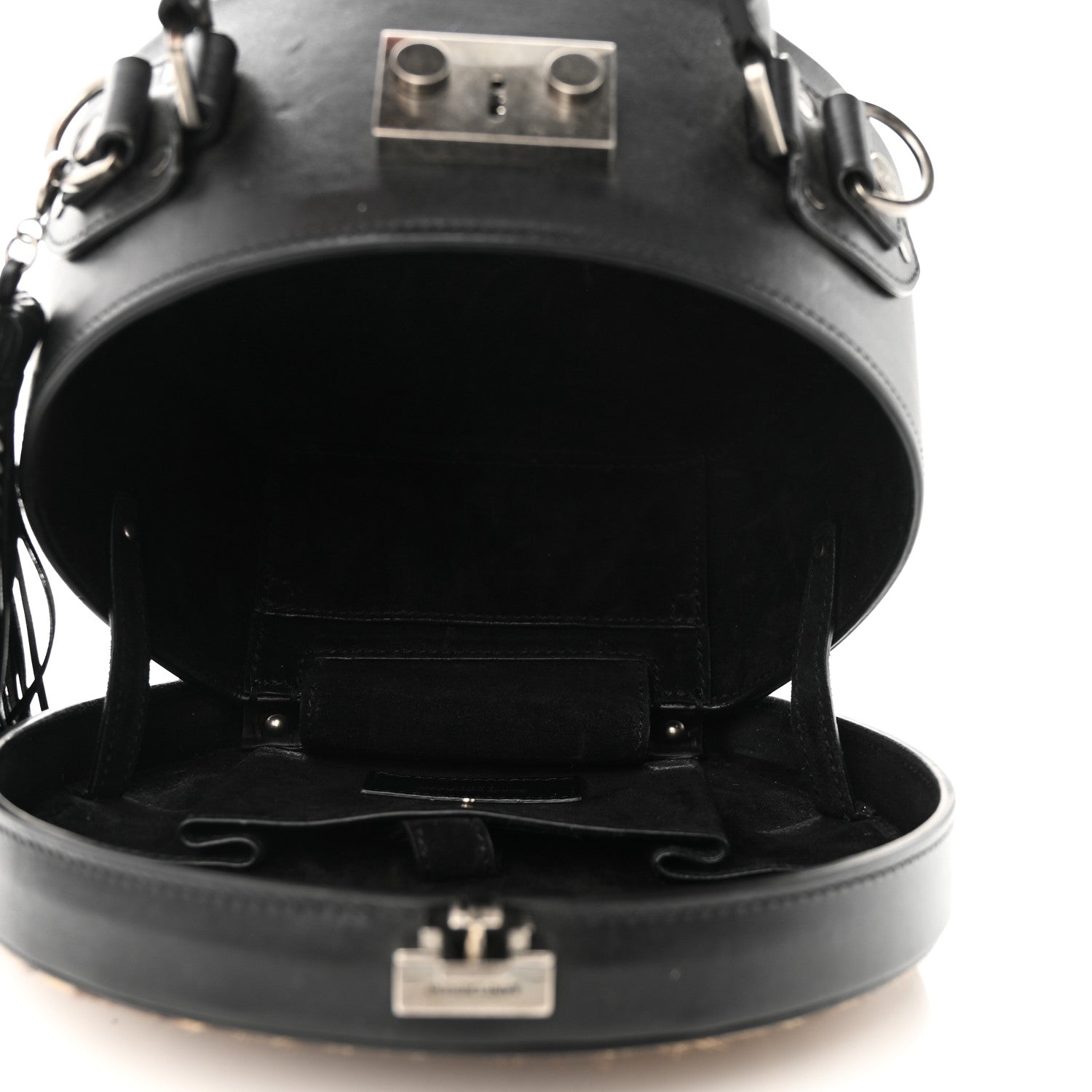 Saint Laurent Calf Hair Leopard Print Mica Hat Box Black Brown 5 of 9
