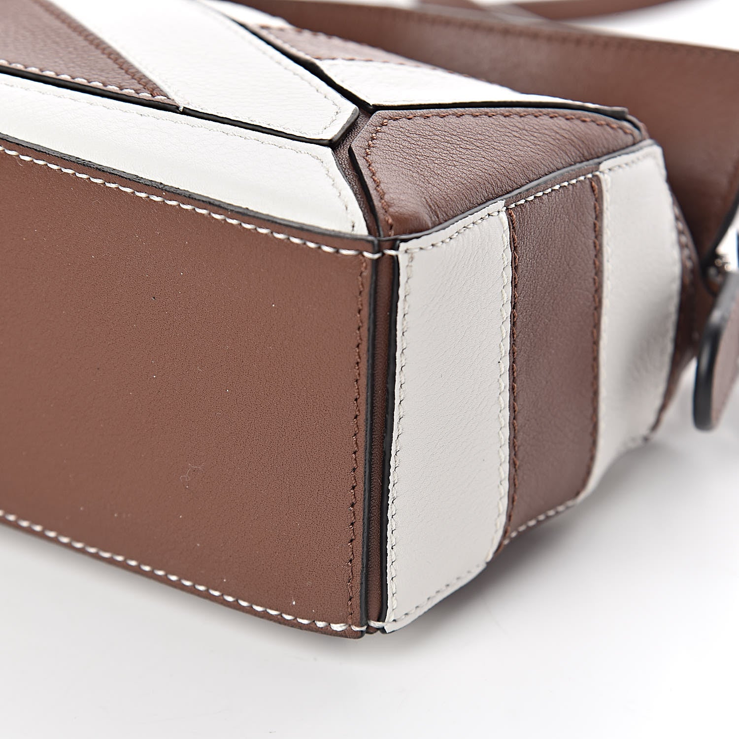 Loewe Calfskin Rugby Mini Puzzle Bag Brunette Soft White 9 of 10