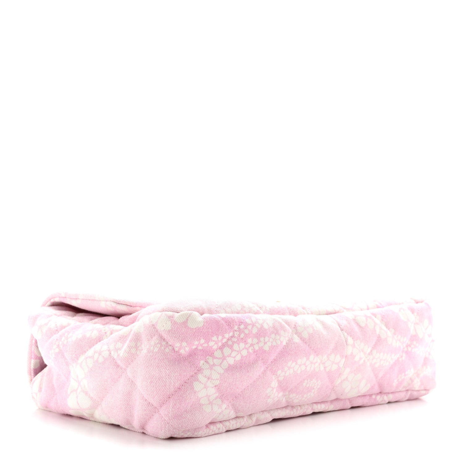 Chanel Printed Denim Quilted Medium Single Flap Bag Pink White 4 of 11