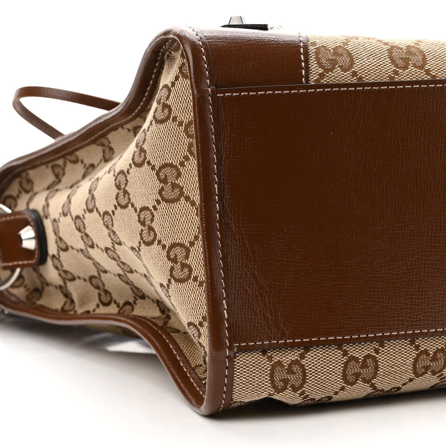 Balenciaga X GUCCI GG Monogram Azalea Calfskin Neo Classic Silver Hardware Medium City Beige Ebony Brown Sugar 9 of 10