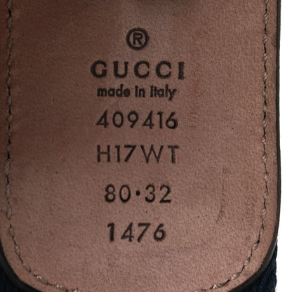 Gucci Nylon Calfskin Double G Web 40mm Belt 80 32 Blue Red Black 3 of 5