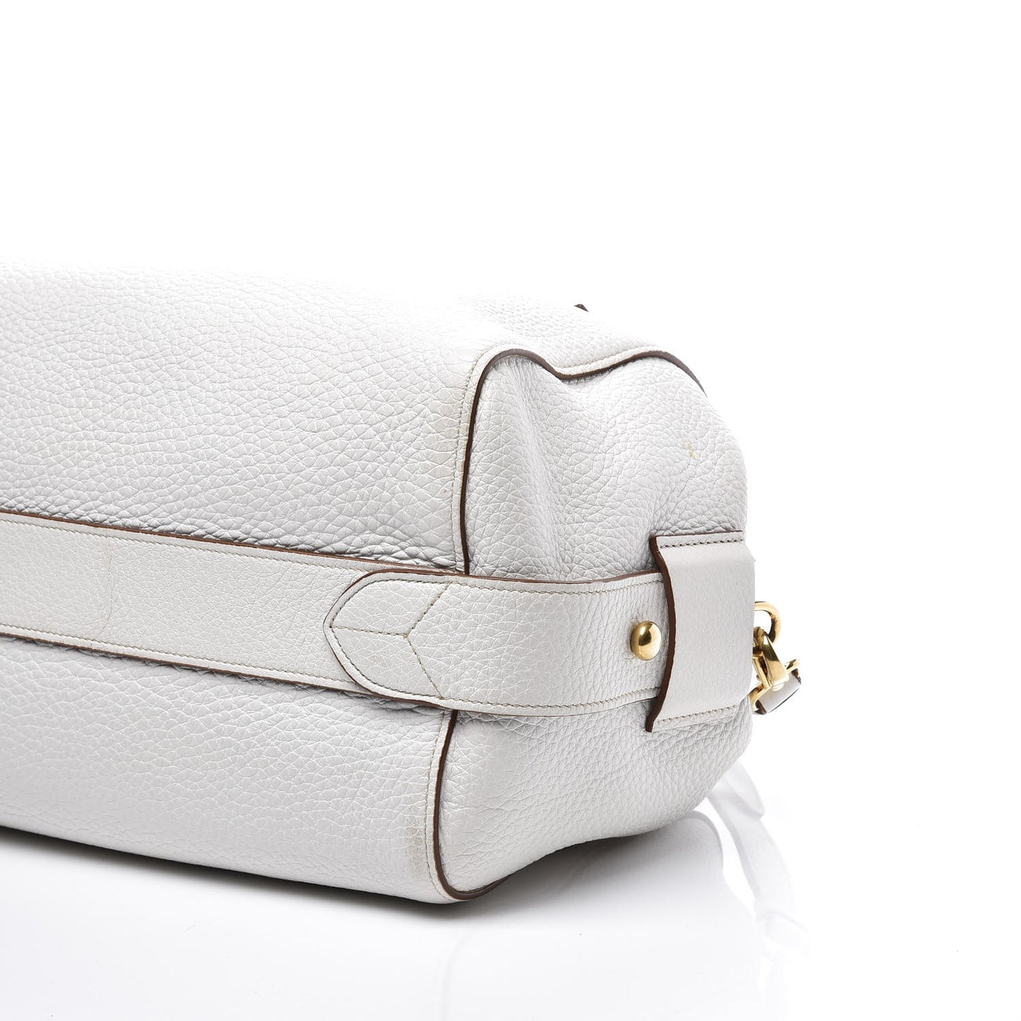 Vitello Daino Medium Top Handle Bag White