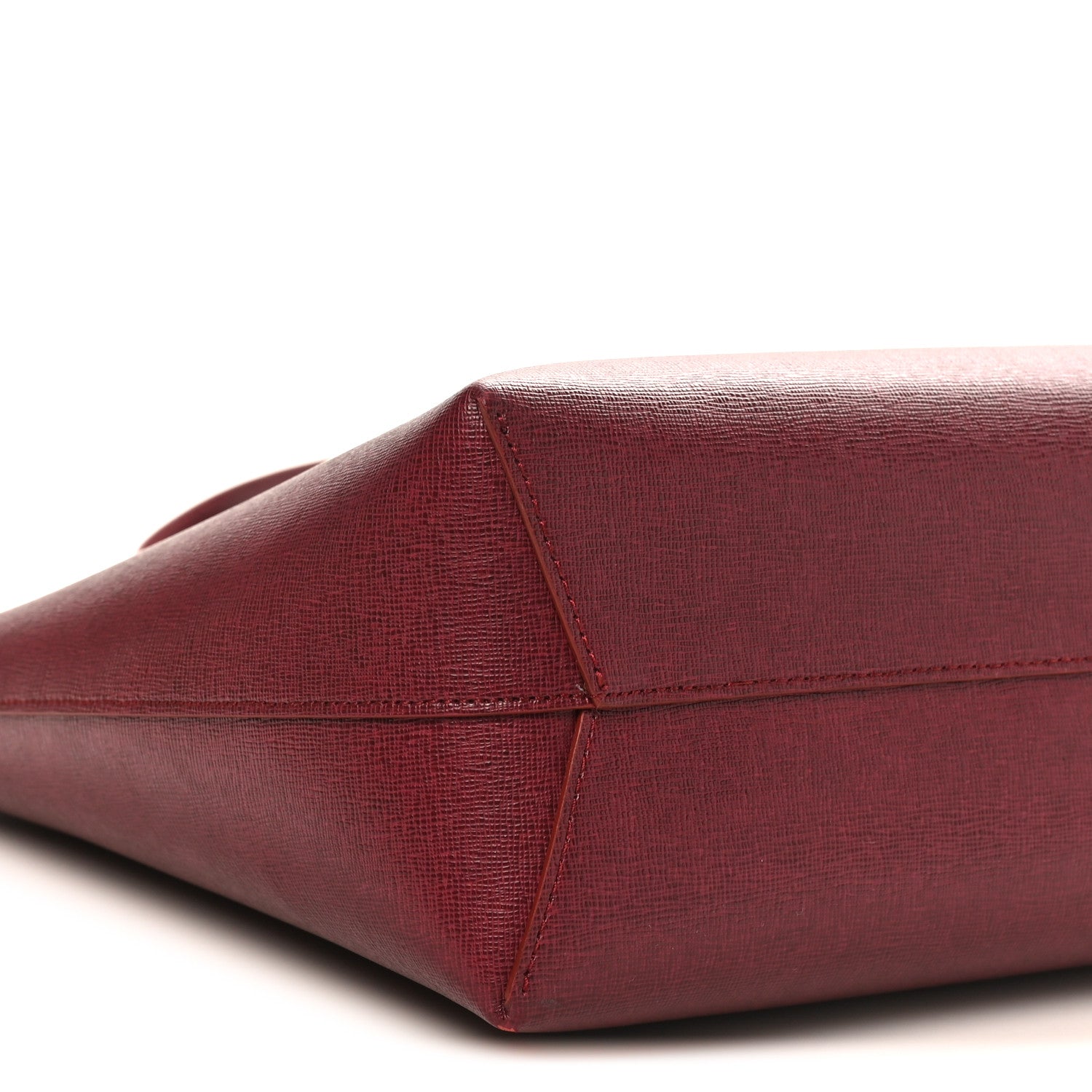 Mansur Gavriel Saffiano Small Shopping Tote Claret 8 of 10