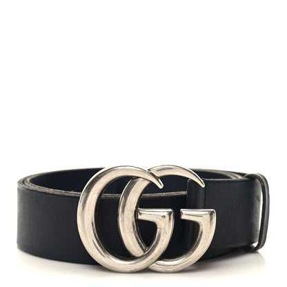 Gucci Cuoio Toscano Nickel Double G 40mm Belt 85 34 Black 1 of 5