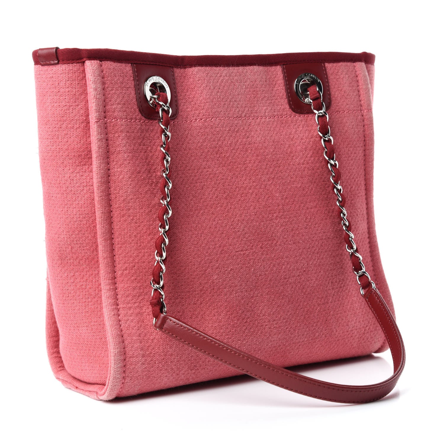 Chanel Canvas Mini Deauville Tote Red 3 of 10