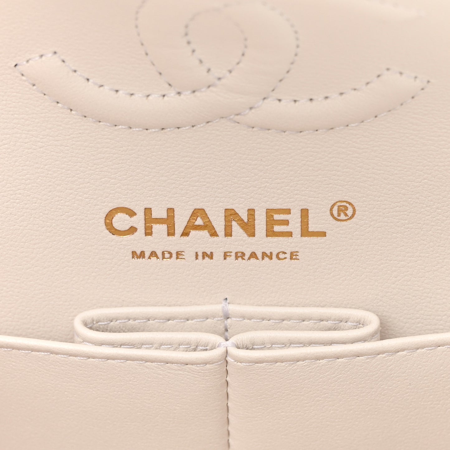 Caviar Quilted Small Double Flap White
