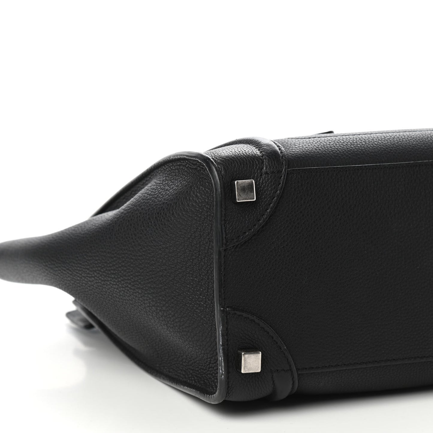 Drummed Calfskin Micro Luggage Black