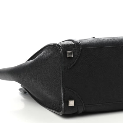 Celine Drummed Calfskin Micro Luggage Black 7 of 9