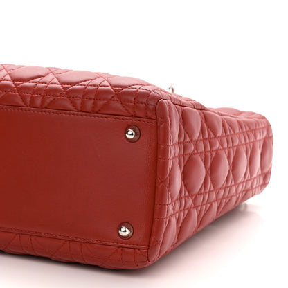 Christian Dior Lambskin Cannage Large Lady Dior Red 10 of 10