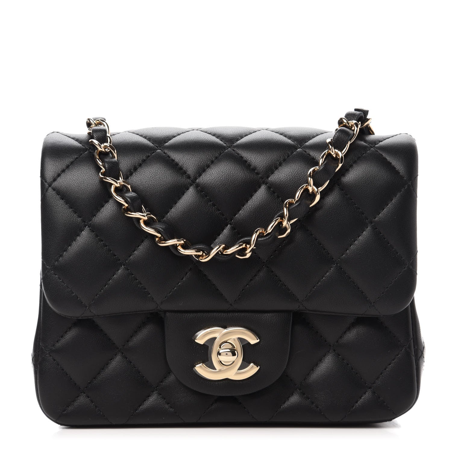 Chanel Lambskin Quilted Mini Square Flap Black 1 of 11