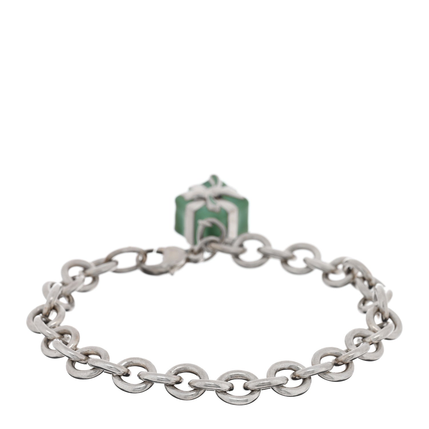 Tiffany Sterling Silver Enamel Blue Box Charm Bracelet 2 of 3