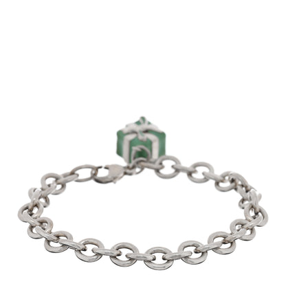 Tiffany Sterling Silver Enamel Blue Box Charm Bracelet 2 of 3