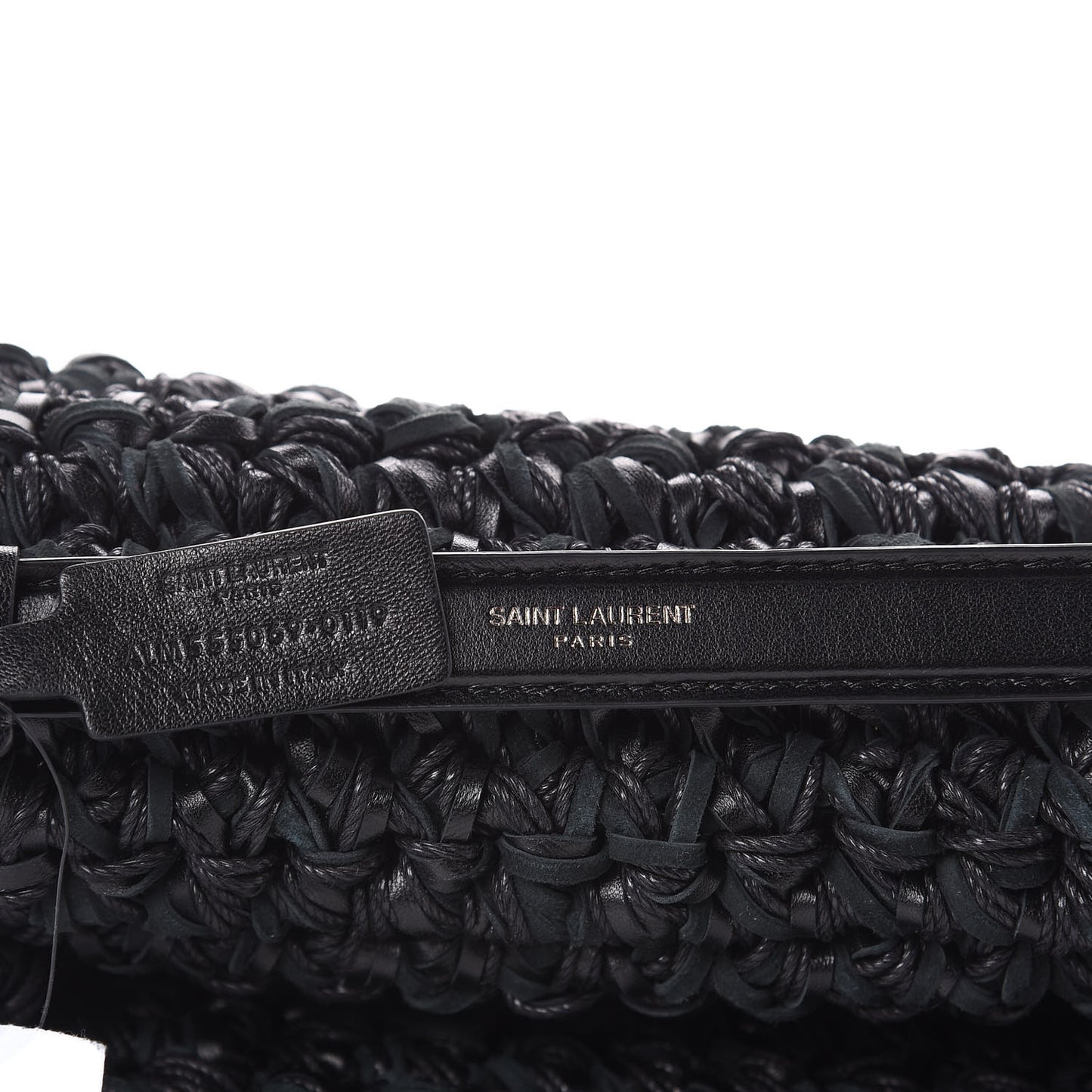 Woven Calfskin Medium Monogram Kate Satchel Black