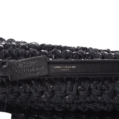 Saint Laurent Woven Calfskin Medium Monogram Kate Satchel Black 6 of 9