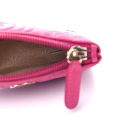 Chanel Lambskin Camellia Embossed Key Holder Case Fuchsia 5 of 8