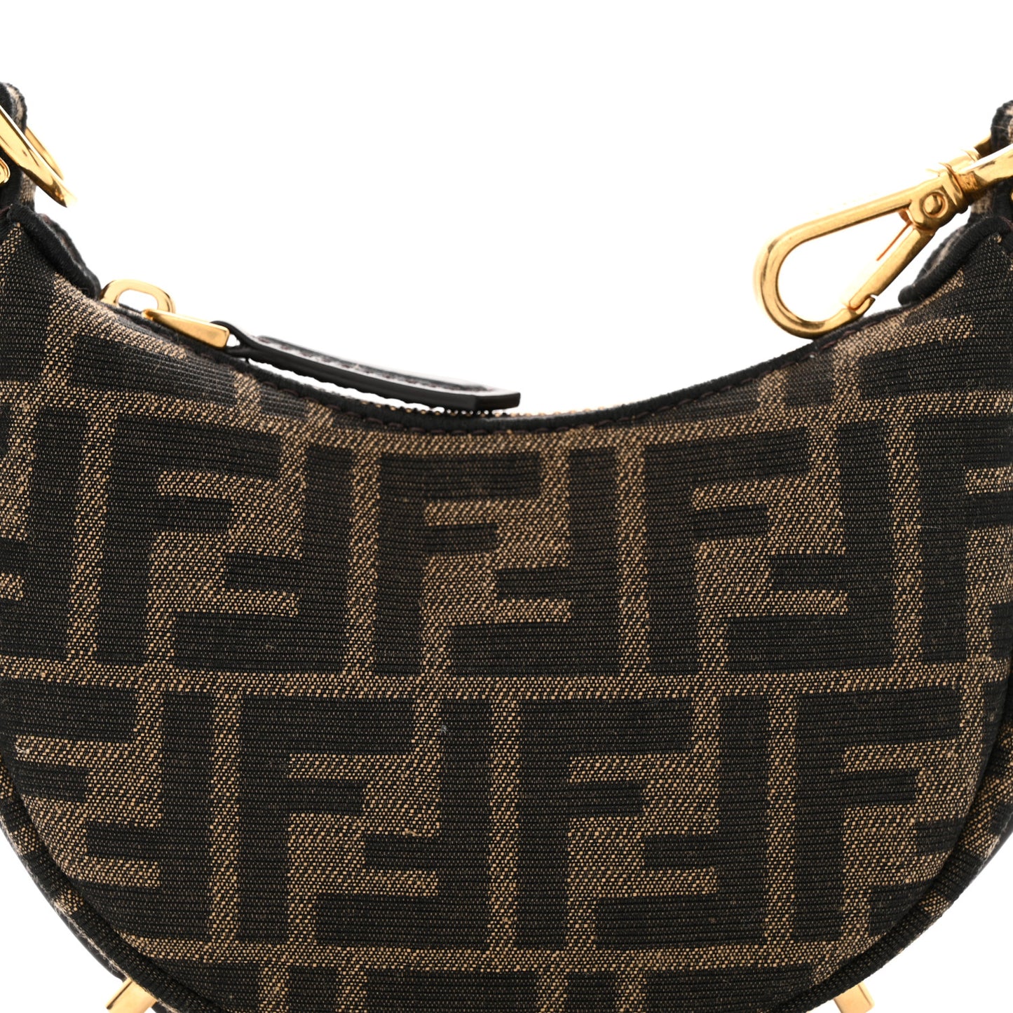 Fabric Jacquard FF 1974 Nano Fendigraphy Hobo Charm Tobacco Moro