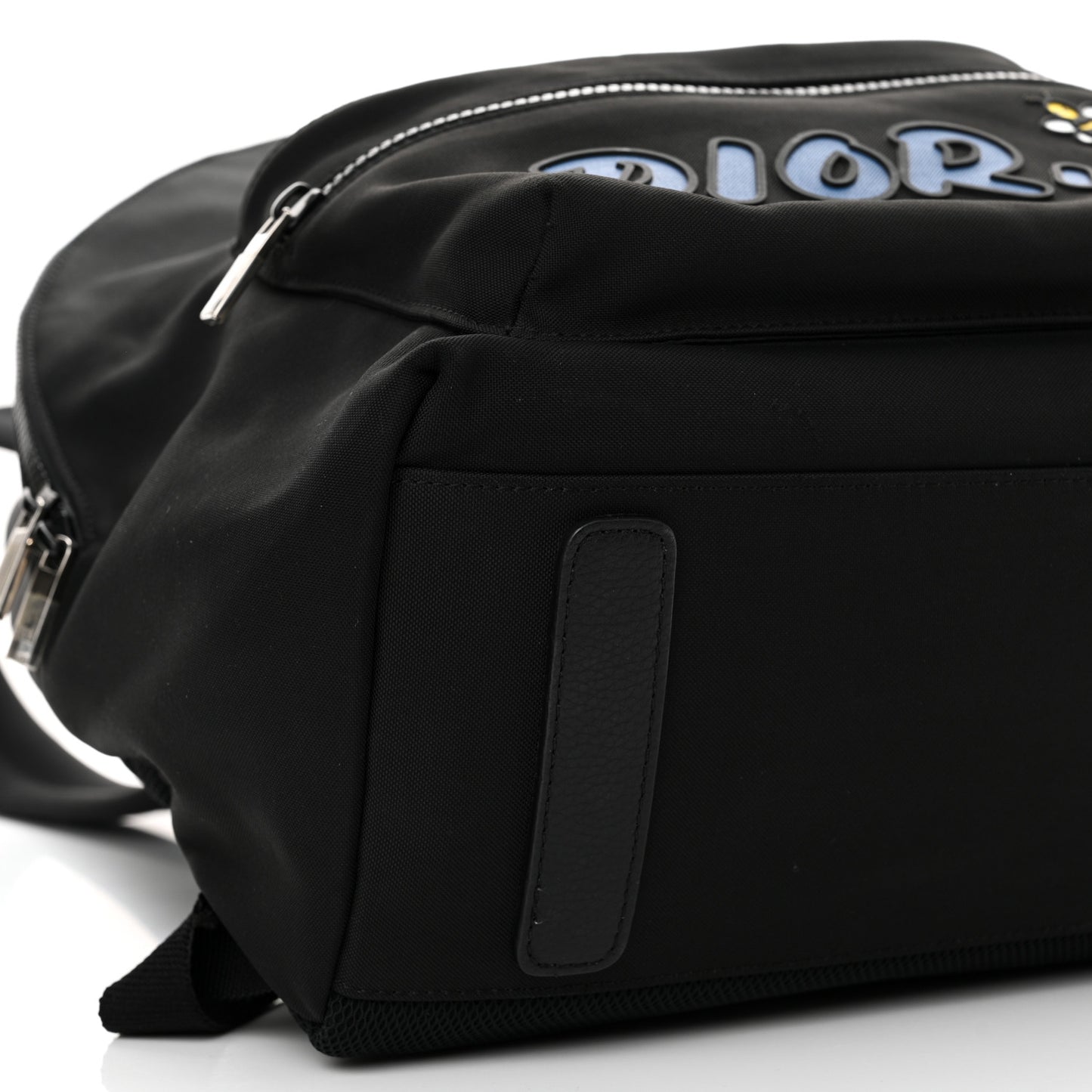 X KAWS Nylon Calfskin Logo Backpack Black