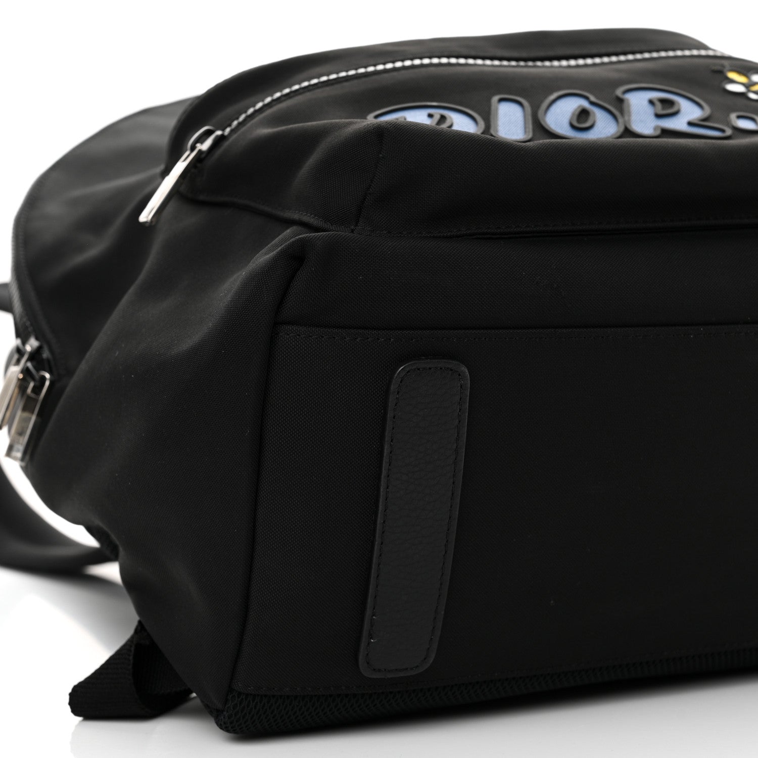 Christian Dior X KAWS Nylon Calfskin Logo Backpack Black 8 of 9
