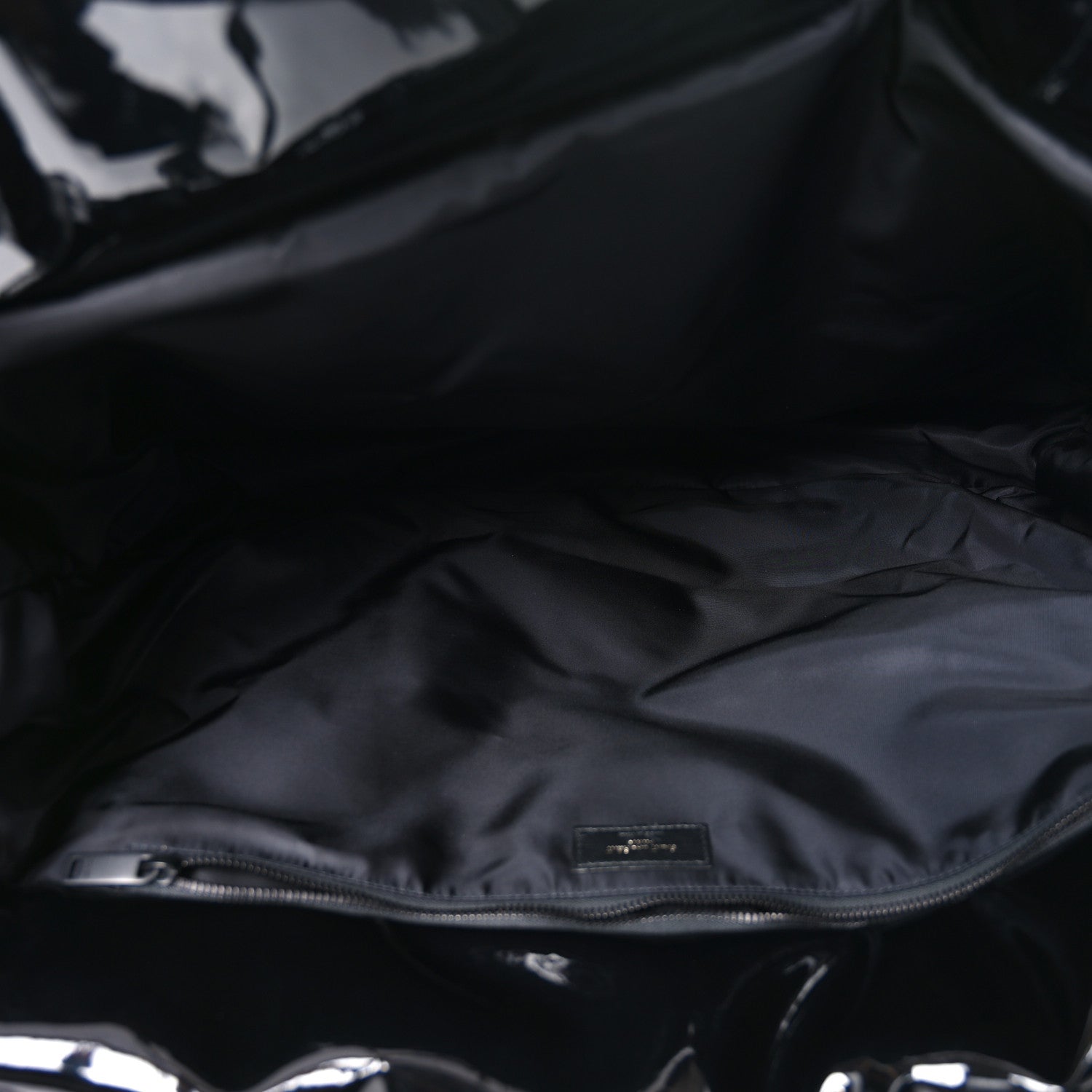Saint Laurent Patent Wide Puffer Maxi Tote Black 5 of 9